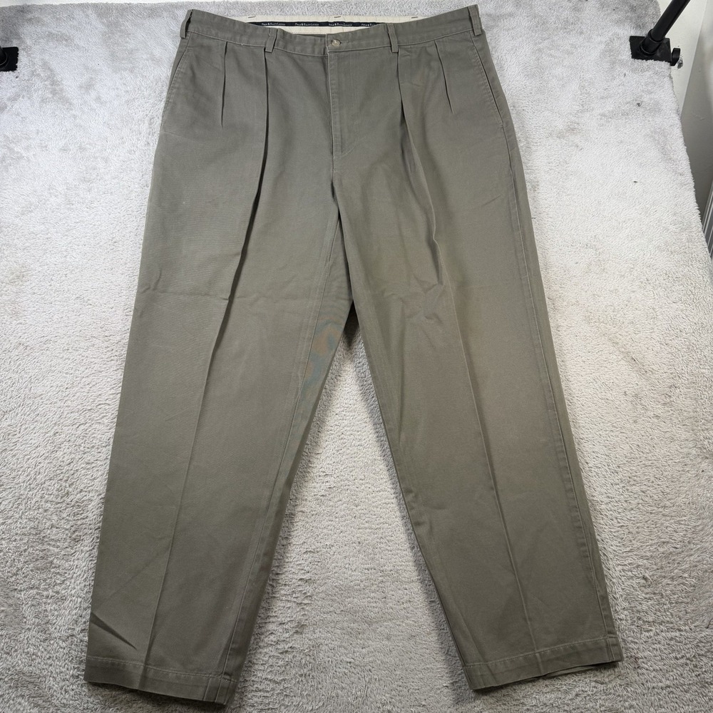 Vintage Polo Ralph Lauren Pants Mens 42x30 Green Pleated Chino Made in USA
